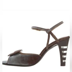 Salvatore Ferragamo Theodore Velvet Stingray Lucite Heels